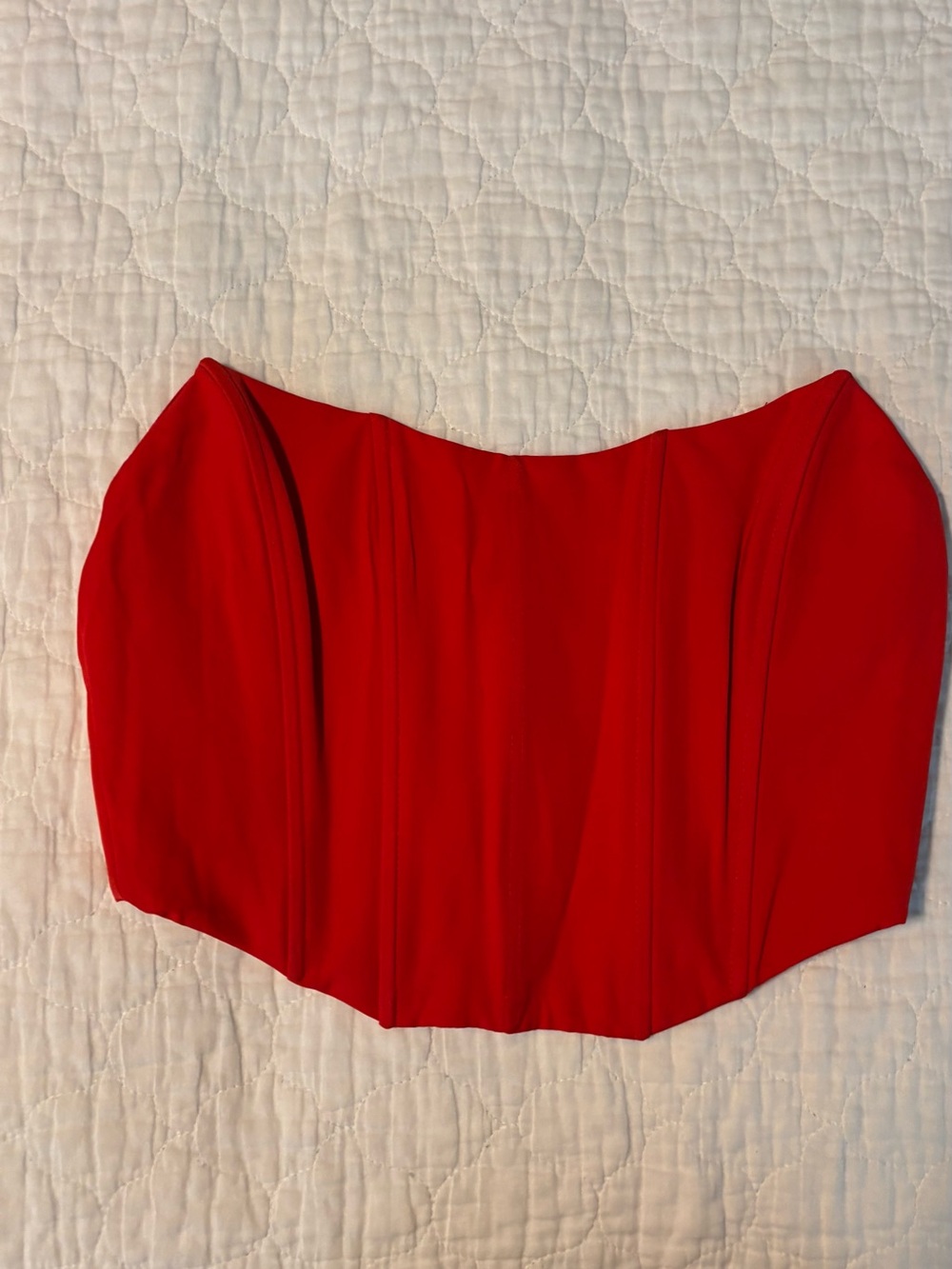 White Fox Red Strapless Bustier Dress Top